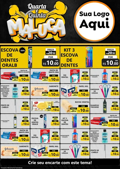 Modelo de Encarte para Encarte A4 Vertical com o tema Quarta e Quinta Maluca para Higiene Pessoal