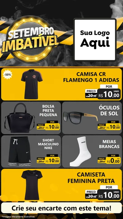 Modelo de TV para TV Vertical com o tema Setembro Imbatível para Roupas e acessórios
