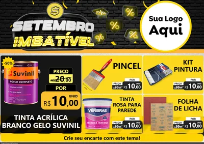 Modelo de Encarte para Encarte A4 Horizontal com o tema Setembro Imbatível para Tintas e Ferramentas