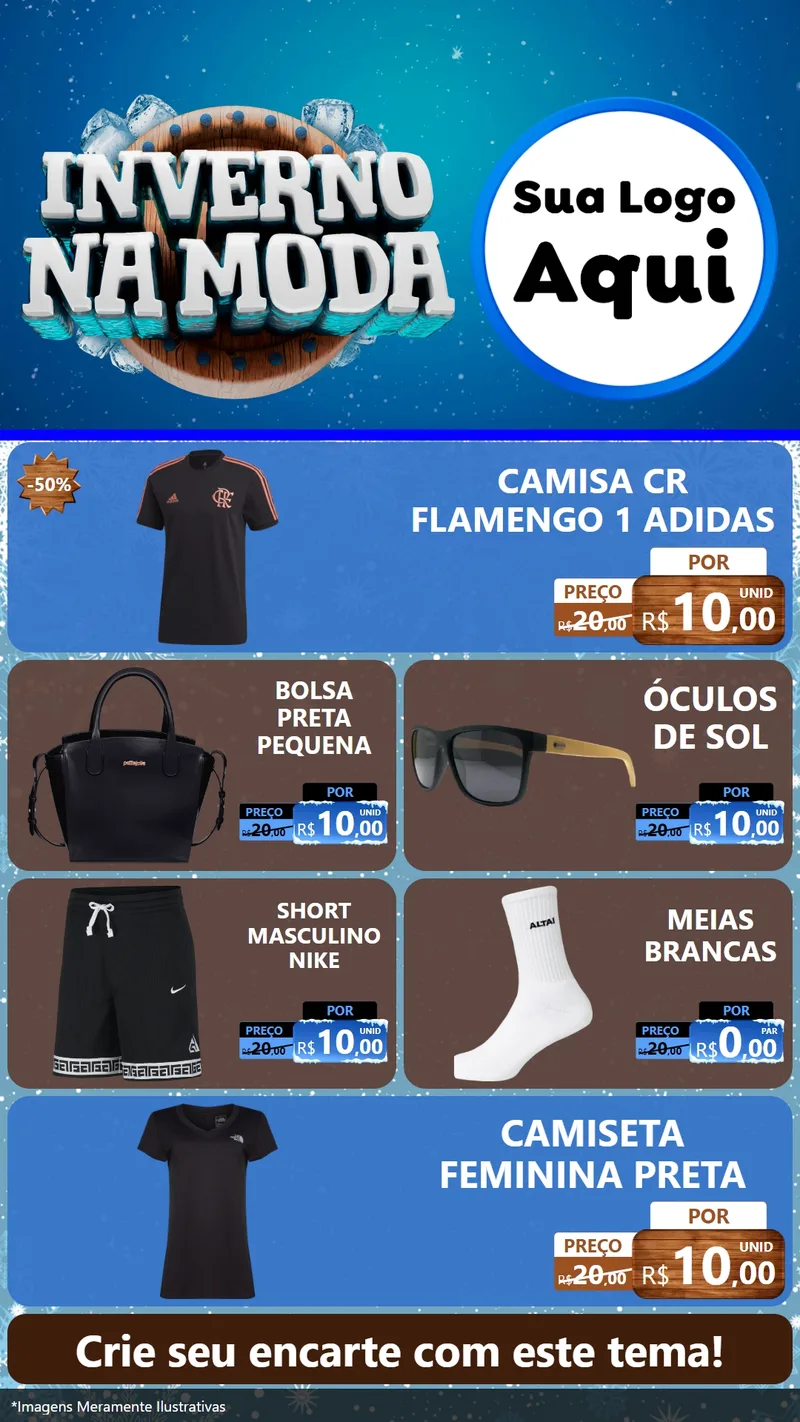 Modelo de TV para TV Vertical com o tema Inverno na Moda para Roupas e acessórios