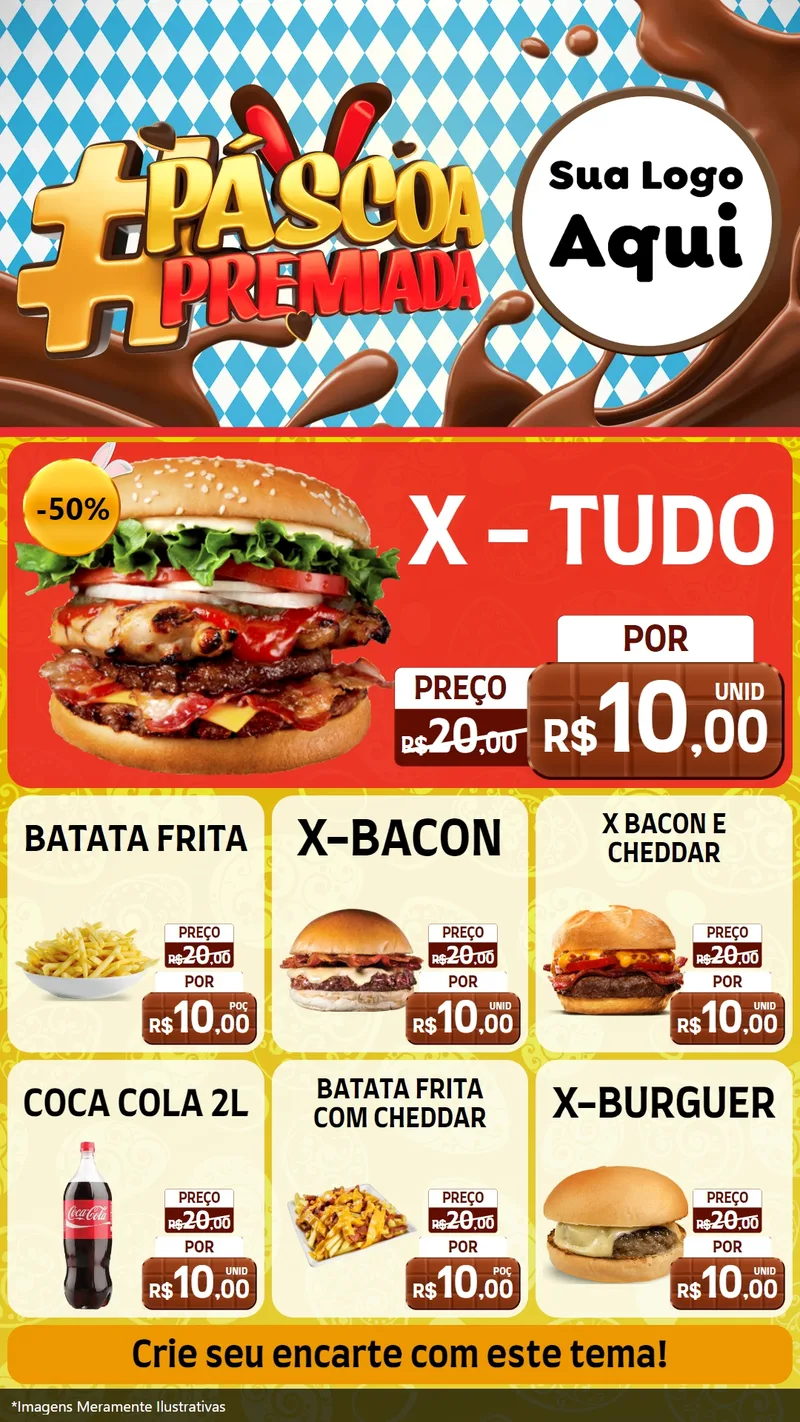 Modelo de Rede Social para Stories com o tema Páscoa Premiada para Hamburgueria