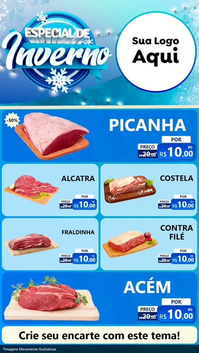 Modelo de TV para TV Vertical com o tema Especial de Inverno para Açougue