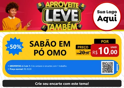 Modelo de Cartaz para Cartaz A4 Horizontal com o tema Aproveite e Leve Também para Produtos de Limpeza