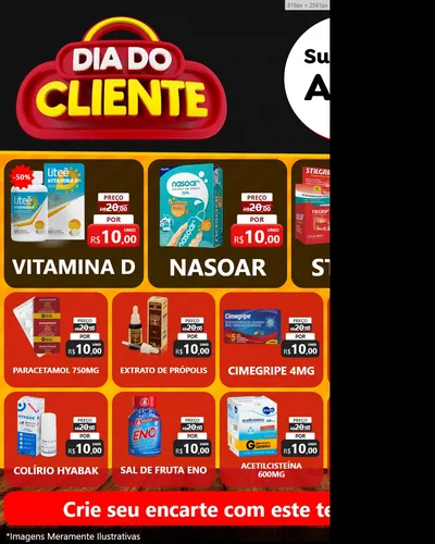 Modelo de Rede Social para Feed Instagram com o tema Dia do Cliente para Farmácia