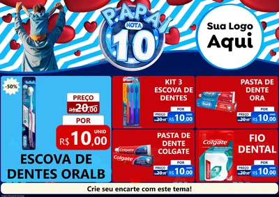 Modelo de Encarte para Encarte A4 Horizontal com o tema Papai Nota 10 para Higiene Pessoal