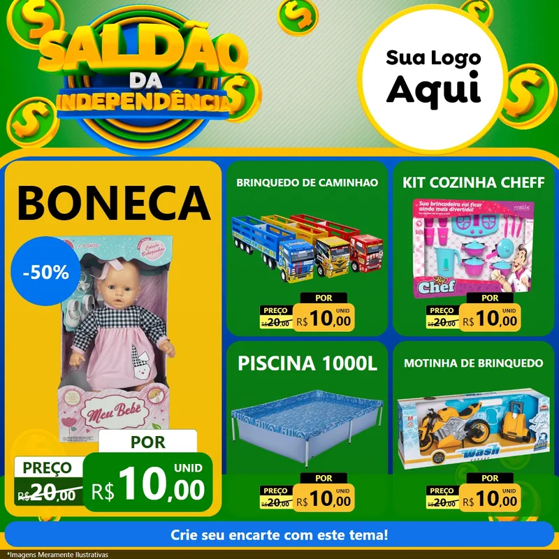 Modelo de Rede Social para Feed Facebook com o tema Saldão da Indepêndencia para Brinquedos