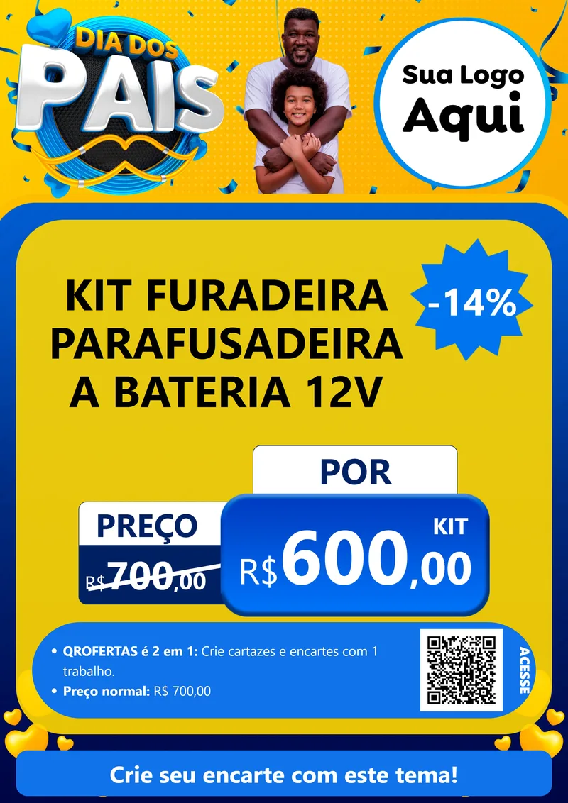 Modelo de Cartaz para Cartaz A4 Vertical com o tema Dia dos Pais para Maquinas e Ferramentas