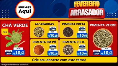 Modelo de TV para TV Horizontal com o tema Fevereiro Arrasador para Produtos Naturais