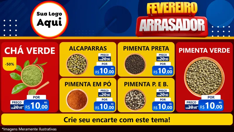 Modelo de TV para TV Horizontal com o tema Fevereiro Arrasador para Produtos Naturais