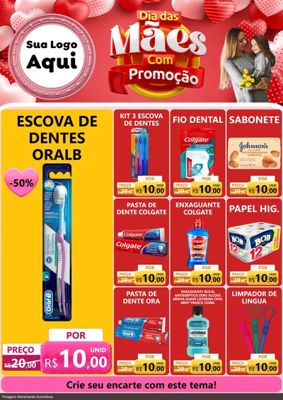 Modelo de Encarte para Encarte A4 Vertical com o tema Dia Das Mães Com Promoção para Higiene Pessoal