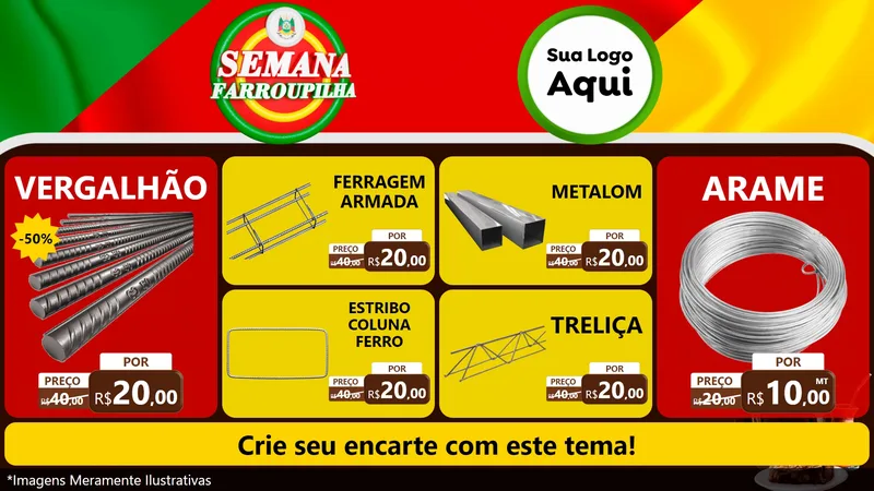 Modelo de TV para TV Horizontal com o tema Semana Farroupilha para Ferragens