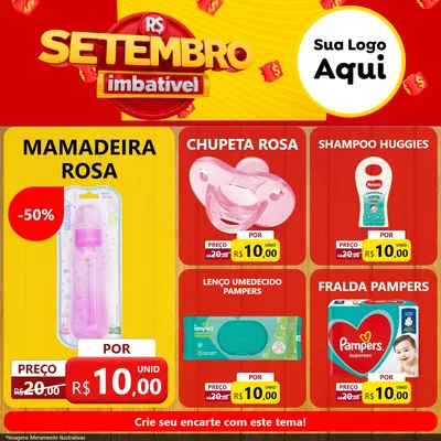 Modelo de Rede Social para Feed Facebook com o tema Setembro Imbatível para Bebês