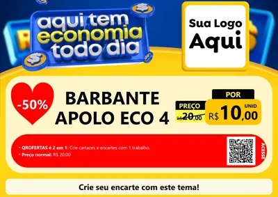 Modelo de Cartaz para Cartaz A4 Horizontal com o tema Aqui Tem Economia Todo Dia para Armarinho e Aviamentos
