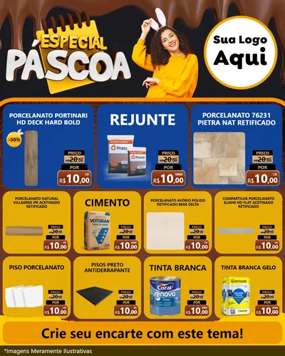 Modelo de Rede Social para Feed Instagram com o tema Especial Páscoa para Pisos e revestimentos