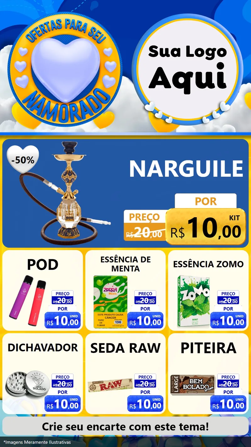Modelo de Rede Social para Stories com o tema Ofertas Para Seu Namorado para Tabacaria