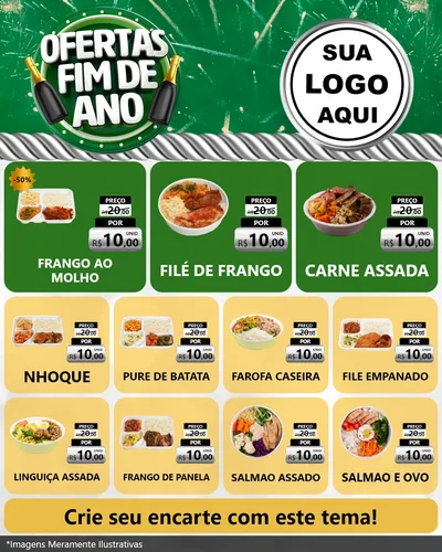 Modelo de Rede Social para Feed Instagram com o tema Ofertas Fim de Ano para Restaurante