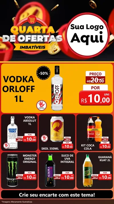 Modelo de Rede Social para Stories com o tema Quarta de Ofertas Imbatíveis para Distribuidora de bebidas