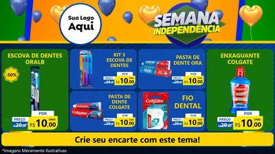Modelo de TV para TV Horizontal com o tema Semana da Independência para Higiene Pessoal