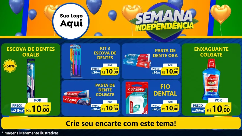 Modelo de TV para TV Horizontal com o tema Semana da Independência para Higiene Pessoal