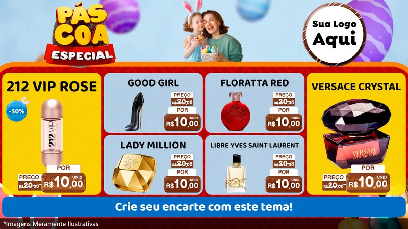 Modelo de TV para TV Horizontal com o tema Páscoa Especial para Perfumes