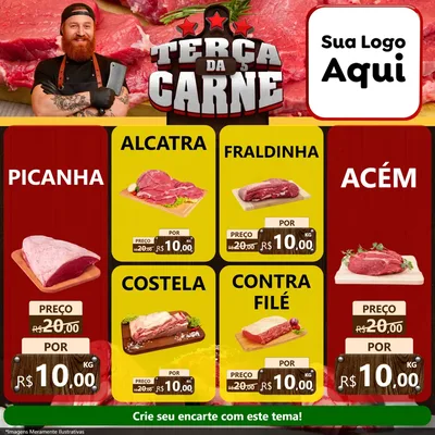 Modelo de Rede Social para Feed Facebook com o tema Terça da Carne para Açougue