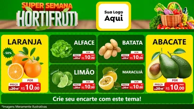 Modelo de TV para TV Horizontal com o tema Super Semana Hortifrúti para Hortifrúti