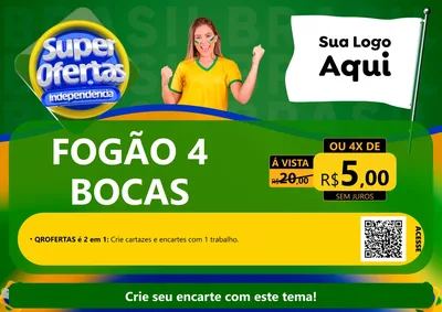 Modelo de Cartaz para Cartaz A4 Horizontal com o tema Super Ofertas de Independência para Móveis e Eletro