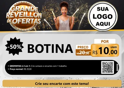 Modelo de Cartaz para Cartaz A4 Horizontal com o tema Grande Réveillon de Ofertas para Agropecuária