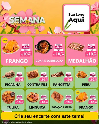 Modelo de Rede Social para Feed Instagram com o tema Semana da Primavera para Assados