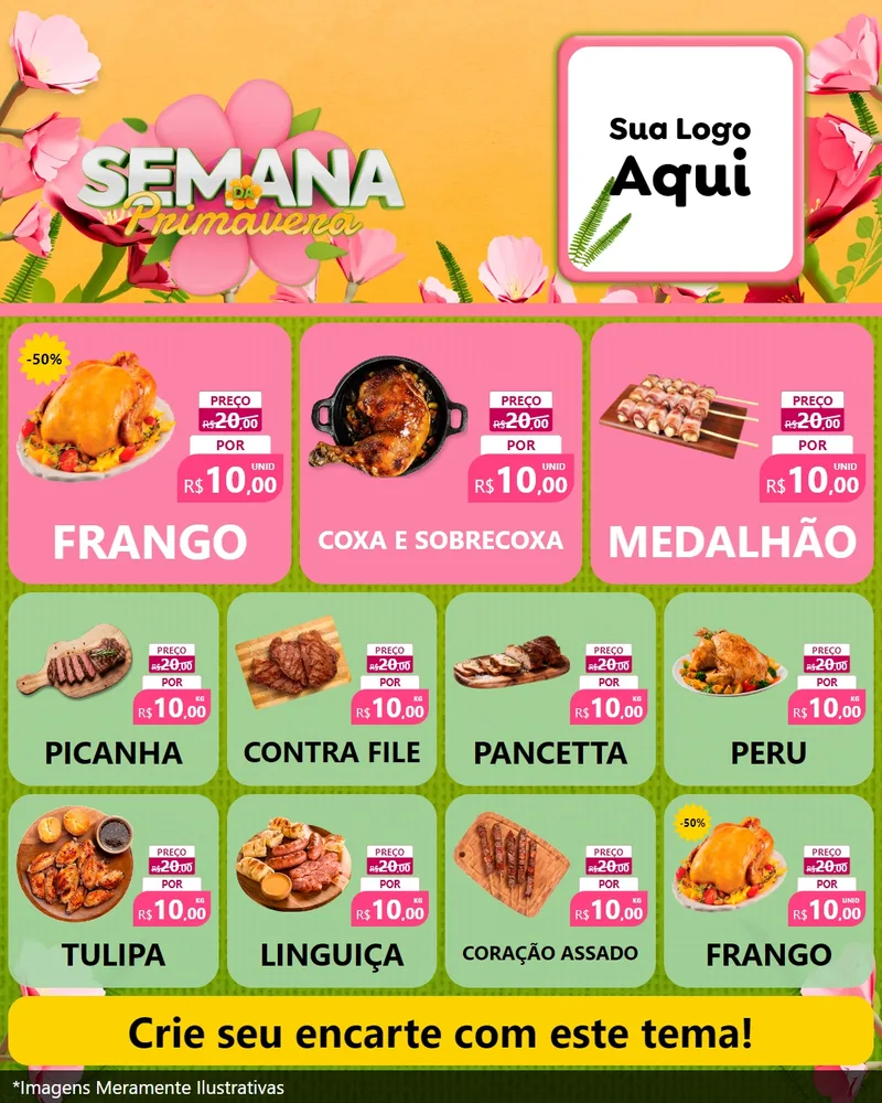 Modelo de Rede Social para Feed Instagram com o tema Semana da Primavera para Assados