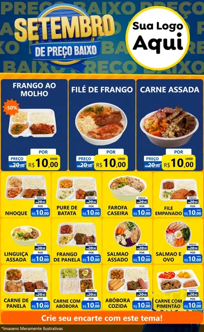 Modelo de Encarte para Encarte Grande com o tema Setembro De Preço Baixo para Restaurante