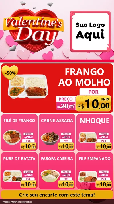 Modelo de Rede Social para Stories com o tema Valentine's Day para Restaurante