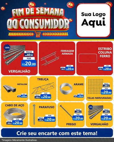 Modelo de Rede Social para Feed Instagram com o tema Fim de Semana do Consumidor para Ferragens