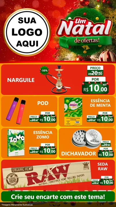 Modelo de TV para TV Vertical com o tema Um Natal de Ofertas para Tabacaria
