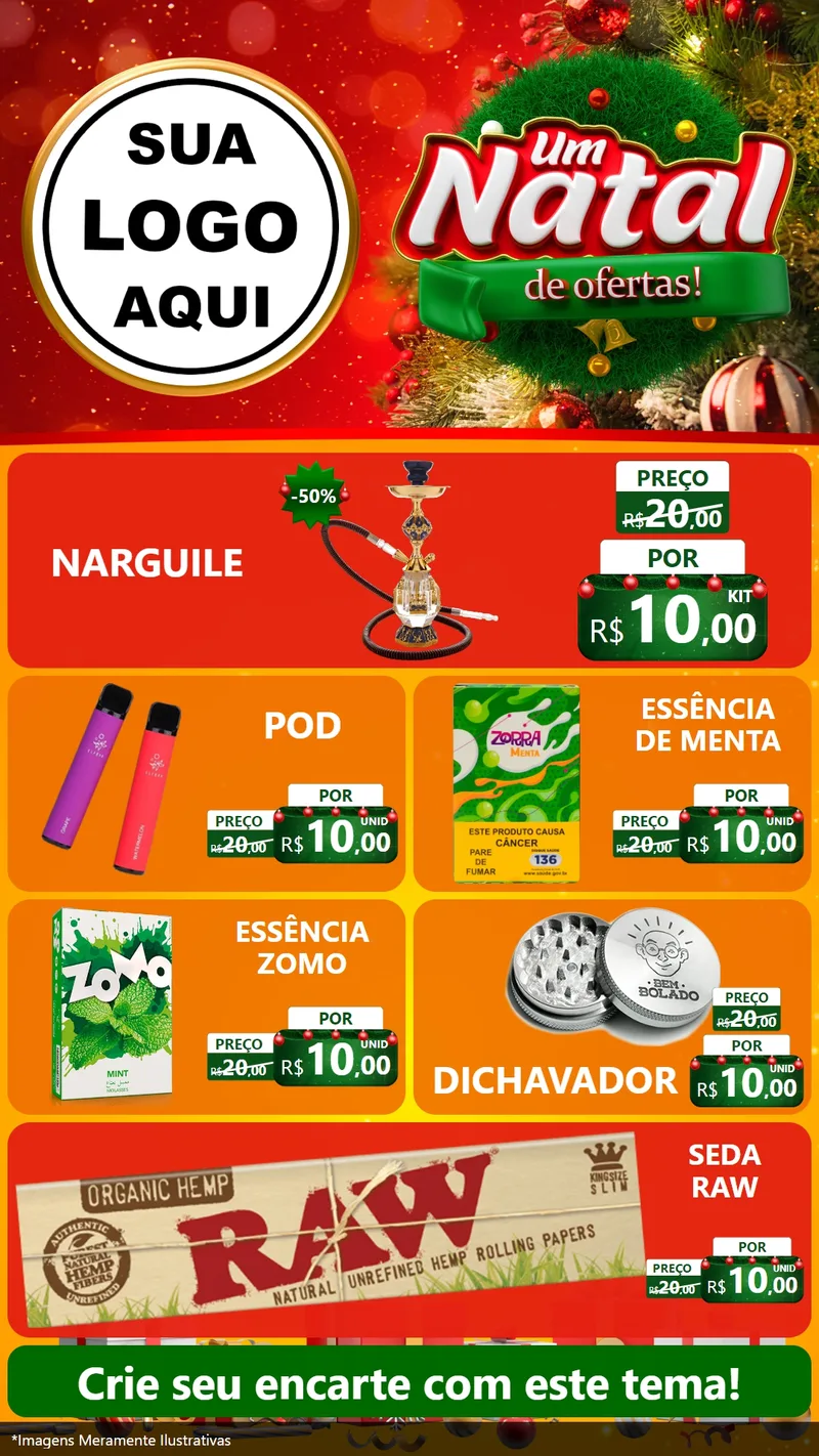 Modelo de TV para TV Vertical com o tema Um Natal de Ofertas para Tabacaria