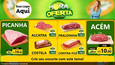 Modelo de TV para TV Horizontal com o tema Hora da Oferta para Açougue