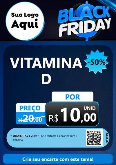 Modelo de Cartaz para Cartaz A4 Vertical com o tema Black Friday para Farmácia