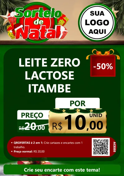 Modelo de Cartaz para Cartaz A4 Vertical com o tema Sorteio de Natal para Frios e Laticínios