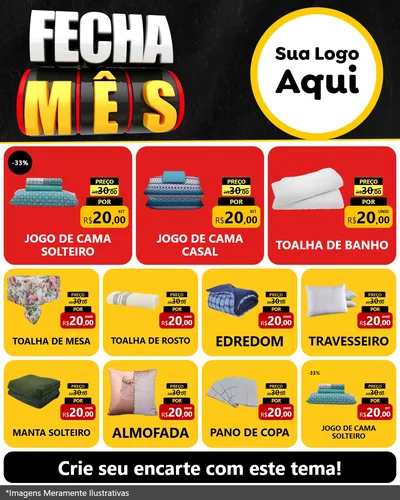 Modelo de Rede Social para Feed Instagram com o tema Fecha Mês para Cama, Mesa e Banho