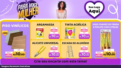 Modelo de TV para TV Horizontal com o tema Para Você, Mulher para Material para Construção
