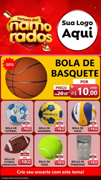 Modelo de Rede Social para Stories com o tema Semana dos namorados para Artigos Esportivos
