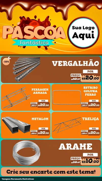 Modelo de TV para TV Vertical com o tema Páscoa Fantástica para Ferragens