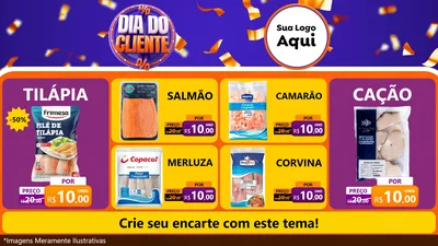 Modelo de TV para TV Horizontal com o tema Dia do Cliente para Peixaria