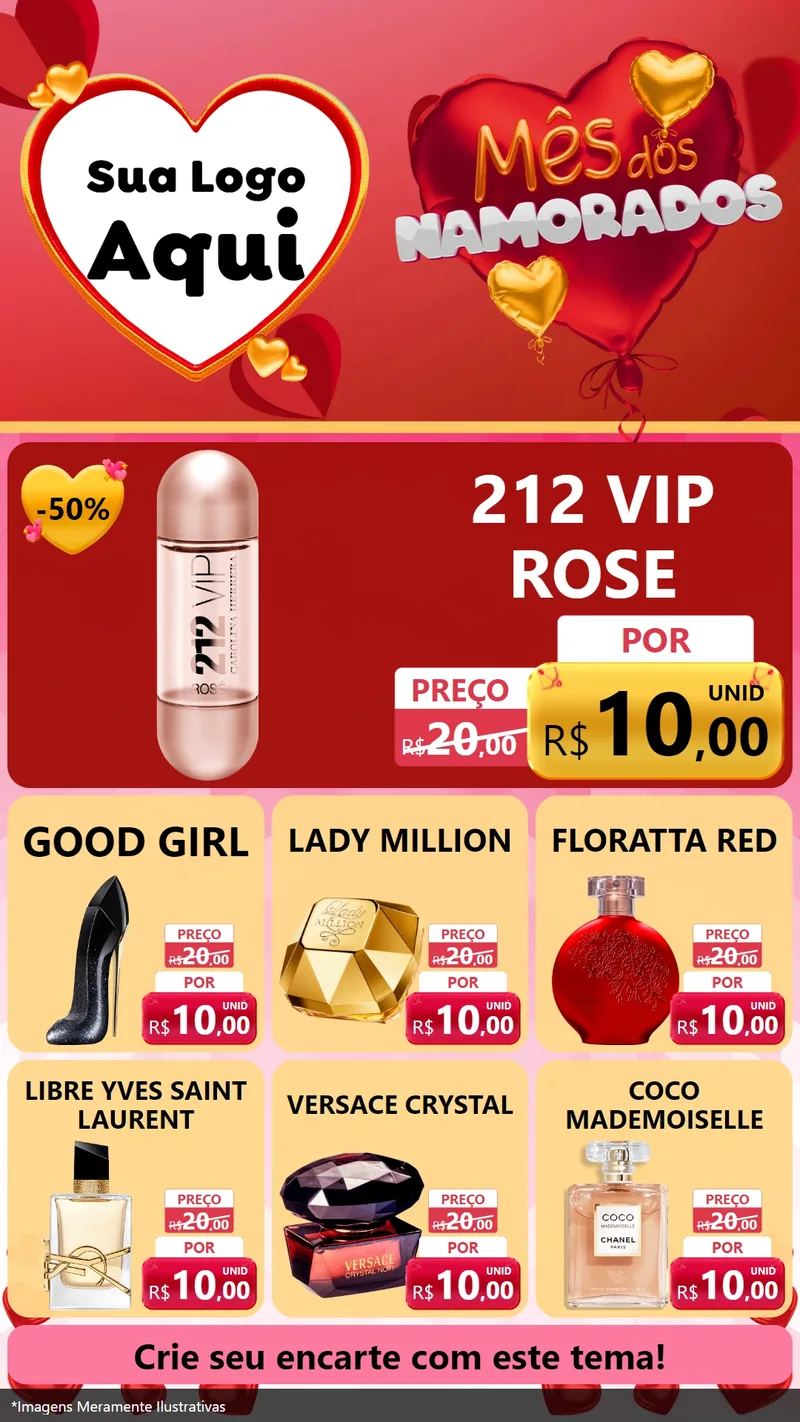 Modelo de Rede Social para Stories com o tema Mês dos Namorados para Perfumes