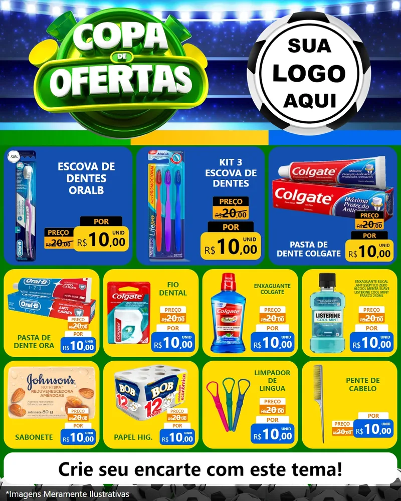 Modelo de Rede Social para Feed Instagram com o tema Copa de Ofertas para Higiene Pessoal