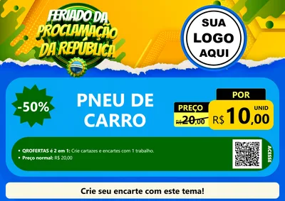 Modelo de Cartaz para Cartaz A4 Horizontal com o tema Feriado da Proclamação da República para Auto peças