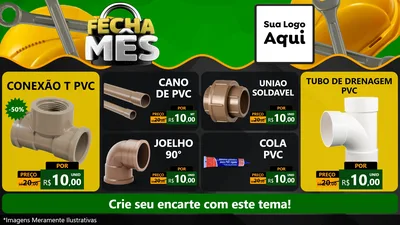 Modelo de TV para TV Horizontal com o tema Fecha Mês para Tubos e conexões