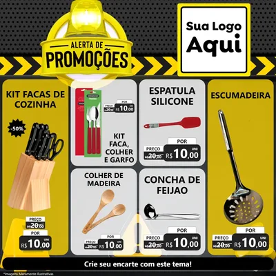 Modelo de Rede Social para Feed Facebook com o tema Alerta de Promoções para Utilidades Domésticas