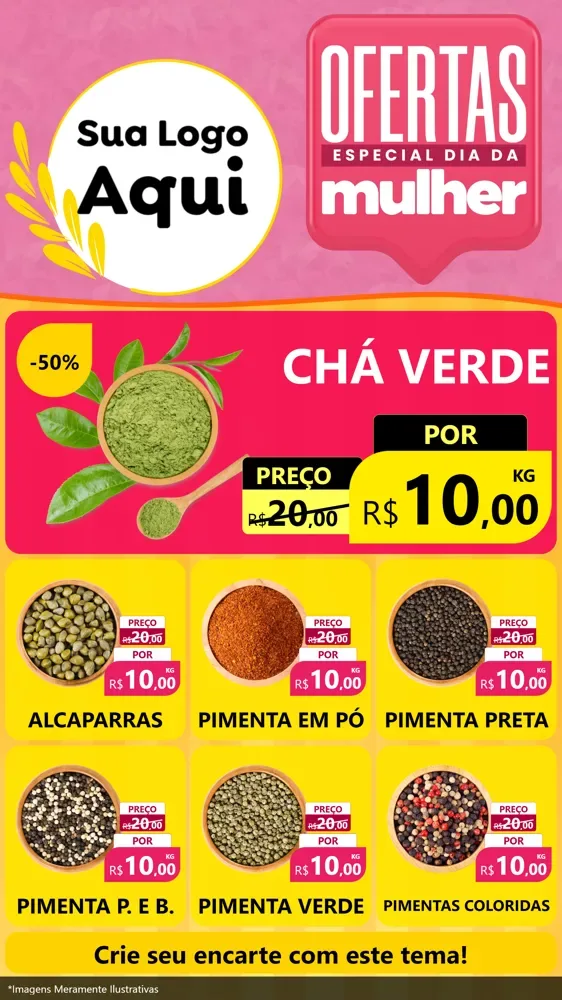 Modelo de Rede Social para Stories com o tema Ofertas - Especial Dia Das Mulheres para Produtos Naturais