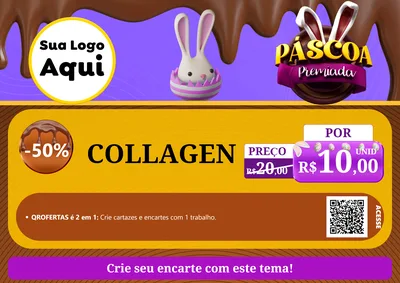 Modelo de Cartaz para Cartaz A4 Horizontal com o tema Páscoa Premiada para Suplementos alimentares